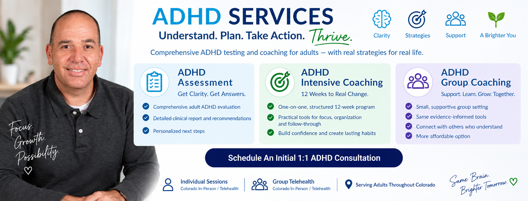 NuMedical & Psychiatry Clinic ADHD services featuring adult ADHD evaluation, ADHD assessment, and personalized ADHD coaching in Colorado with secure telehealth options.